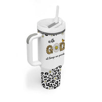 Christian Faith Daisy Leopard Tumbler With Handle With God All Things Are Possible Inspirational Bible Verse Religious Gifts