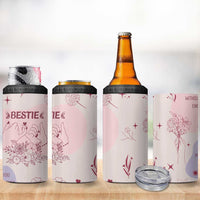 Bestie Friendship 4 in 1 Can Cooler Tumbler Cute Pink Aesthetic True Girls Friendship Quotes