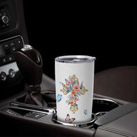 Blessed Pastor’s Wife Tumbler Cup Christian Botanical Floral Cross Religious Pastor Appreciation