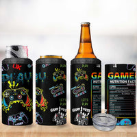 Gamer Nutrition Facts 4 in 1 Can Cooler Tumbler Video Game Controller Funny Gaming Gift