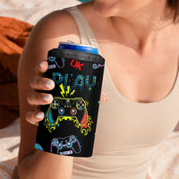 Gamer Nutrition Facts 4 in 1 Can Cooler Tumbler Video Game Controller Funny Gaming Gift