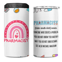 Funny Pharmacist 4 in 1 Can Cooler Tumbler Pharmacy Tech Appreciation Pill Bottle Prescription