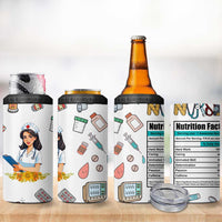 Funny Nurse Nutrition Facts 4 in 1 Can Cooler Tumbler Medical Rn Healthcare Worker Appreciation, Nursing School Student Gift