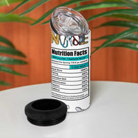 Funny Nurse Nutrition Facts 4 in 1 Can Cooler Tumbler Medical Rn Healthcare Worker Appreciation, Nursing School Student Gift