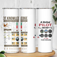 Funny Skilled Pilot Skinny Tumbler Can Keep It Up For Hours Flight Instructor Aviation Enthusiast Gift