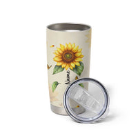 Personalized Sunflower Garden Tumbler Cup Custom Name In A World Full Of Roses Be A Sunflower Inspirational Gift TB02