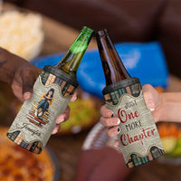 Personalized Book Lover 4 in 1 Can Cooler Tumbler Custom Name Just One More Chapter Bookworm Bibliophile Gift