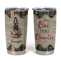 Personalized Book Lover Tumbler Cup Custom Name Just One More Chapter Bookworm Bibliophile Gift
