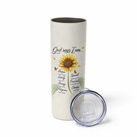 Personalized Nurse Sunflower Skinny Tumbler Custom Name Rn Stethoscope Inspirational Christian Bible Verse Scripture