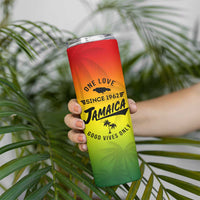 One Love Jamaica Skinny Tumbler Every Little Thing Gonna Be Alright Good Vibes Since 1962 - Wonder Print Shop