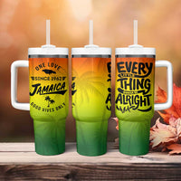 One Love Jamaica Tumbler With Handle Every Little Thing Gonna Be Alright Good Vibes Since 1962 - Wonder Print Shop