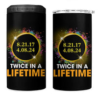 Total Solar Eclipse 4 in 1 Can Cooler Tumbler Twice In A Life Time American Totality 2024 2017 - Wonder Print Shop