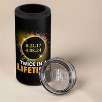 Total Solar Eclipse 4 in 1 Can Cooler Tumbler Twice In A Life Time American Totality 2024 2017 - Wonder Print Shop