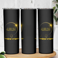 Total Solar Eclipse Bigfoot Skinny Tumbler American Totality April 8 2024 Sasquatch Silhouette - Wonder Print Shop