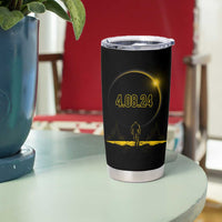 Total Solar Eclipse Bigfoot Tumbler Cup American Totality April 8 2024 Sasquatch Silhouette - Wonder Print Shop