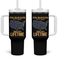 Total Solar Eclipse Tumbler With Handle Twice In A Life Time Tour Map American Totality 2024 2017 - Wonder Print Shop