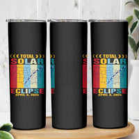 Total Solar Eclipse Skinny Tumbler Retro American Totality Tour Map April 8 2024 - Wonder Print Shop