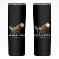 Total Solar Eclipse Dinosaur Skinny Tumbler Solrawr Eclipse April 8 2024 - Wonder Print Shop