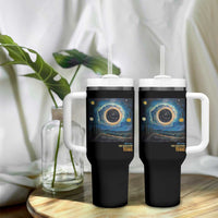 Total Solar Eclipse Tumbler With Handle April 8 2024 Starry Night Totality - Wonder Print Shop
