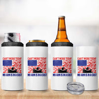Funny Fishing 4 in 1 Can Cooler Tumbler I Can't Work Today My Arm Is In A Cast Fisherman US Flag - Wonder Print Shop