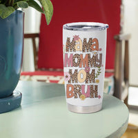 Funny Mom Life Tumbler Cup Mama Mommy Mom Bruh Leopard Messy Bun