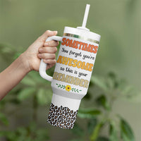 Best Freakin Auntie Ever Tumbler With Handle Funny Aunt Reminder You're Awesome Leopard Rainbow