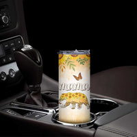 Mama Bear Floral Sunflower Skinny Tumbler Tough As A Mother Botanical Garden Uplifting Gift