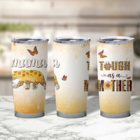 Mama Bear Floral Sunflower Tumbler Cup Tough As A Mother Botanical Garden Uplifting Gift
