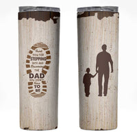 Stepdad and Stepson Skinny Tumbler Thank You For Stepping In Boy Dad Retro Vintage - Wonder Print Shop