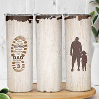 Stepdad and Stepdaughter Skinny Tumbler Thank You For Stepping In Girl Dad Retro Vintage - Wonder Print Shop