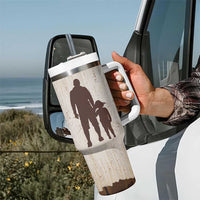 Stepdad and Stepdaughter Tumbler With Handle Thank You For Stepping In Girl Dad Retro Vintage - Wonder Print Shop