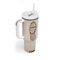 Stepdad of Two Tumbler With Handle Thank You For Stepping In Dad with Son and Daughter Retro Vintage - Wonder Print Shop