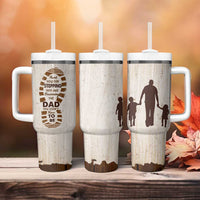 Stepdad of Two Tumbler With Handle Thank You For Stepping In Dad with Son and Daughter Retro Vintage - Wonder Print Shop