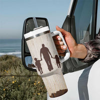 Stepdad of Two Tumbler With Handle Thank You For Stepping In Dad with Son and Daughter Retro Vintage - Wonder Print Shop