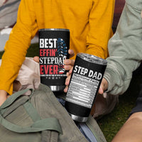 Step Dad Tumbler Cup Best Effin' Stepdad Ever Thanks For Putting Up With My Mom American Flag - Wonder Print Shop
