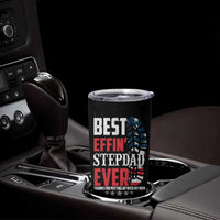 Step Dad Tumbler Cup Best Effin' Stepdad Ever Thanks For Putting Up With My Mom American Flag - Wonder Print Shop