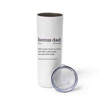Custom Kids Name Stepdad Skinny Tumbler Bonus Dad Of Three Holding Hands - Wonder Print Shop