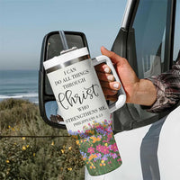 Uplifting Christian Faith Tumbler With Handle I Can Do All Things Through Christ Who Strengthans Me Bible Verse Motivation