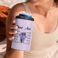Uplifting Christian Faith 4 in 1 Can Cooler Tumbler You Are Affirmations Motivational Bible Verse