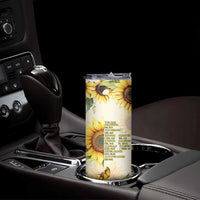 Uplifting Christian Faith Sunflower Skinny Tumbler Bible Verse Affirmations Botanical