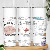 Daily Bible Affirmations Skinny Tumbler Christian Faith Motivation Uplifting Religious Gift