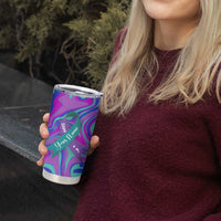 Personalized Suicide Prevention Awareness Tumbler Cup Custom Name Stay Semicolon Butterfiles Teal and Purple Hologram