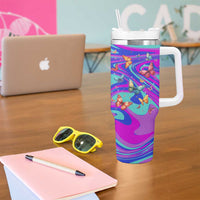 Personalized Suicide Prevention Awareness Tumbler With Handle Custom Name Stay Semicolon Butterfiles Teal and Purple Hologram