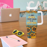 Funny Retirement Gifts For Women Tumbler With Handle Retired Every Hour Is A Happy Hour - Wonder Print Shop