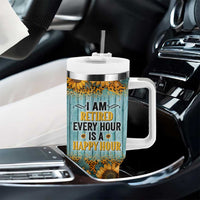 Funny Retirement Gifts For Women Tumbler With Handle Retired Every Hour Is A Happy Hour - Wonder Print Shop