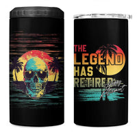 The Legend Has Retired 4 in 1 Can Cooler Tumbler Happy Retirement Gift Retro Skull Beach - Wonder Print Shop