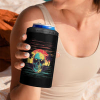 The Legend Has Retired 4 in 1 Can Cooler Tumbler Happy Retirement Gift Retro Skull Beach - Wonder Print Shop
