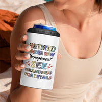 Funny Grandma Retirement 4 in 1 Can Cooler Tumbler Retired Under New Management See Grandkids For Details - Wonder Print Shop