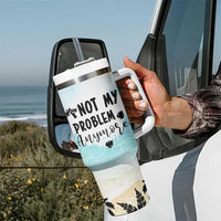 Retirement Gifts For Women Tumbler With Handle Not My Problem Anymore Beach Trip - Wonder Print Shop