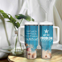Happy Retirement Travel Tumbler With Handle You Can't Make Me I'm Retired Beach Lover - Wonder Print Shop